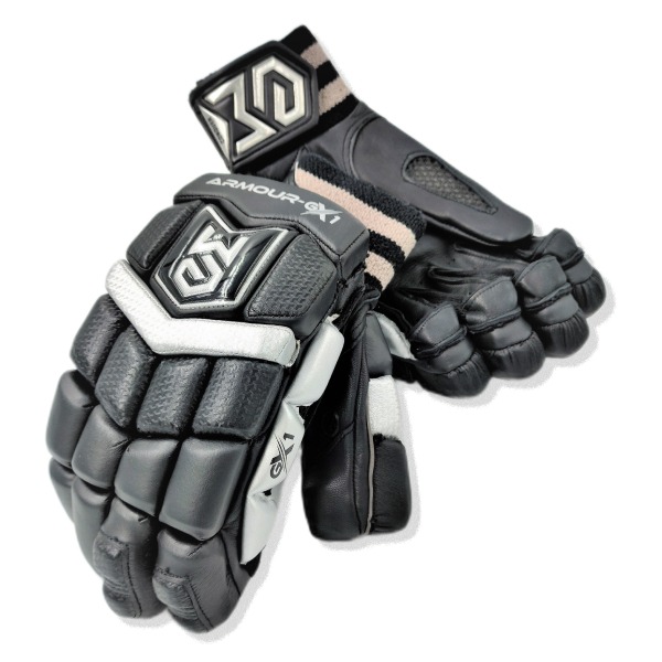 Armour-GX1 (3.0) Batting Gloves (Black-Silver)