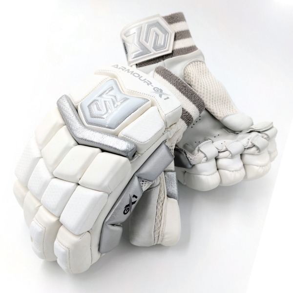 Armour-GX1 (3.0) Batting Gloves (White-Silver)