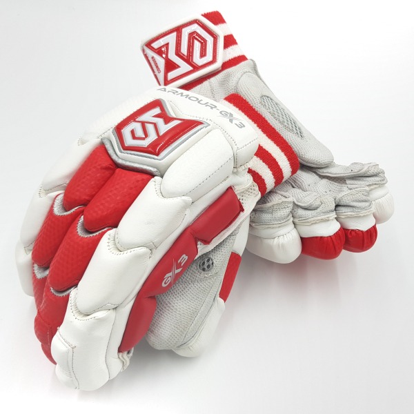 Armour-GX3 (3.0) Batting Gloves (White-Red)