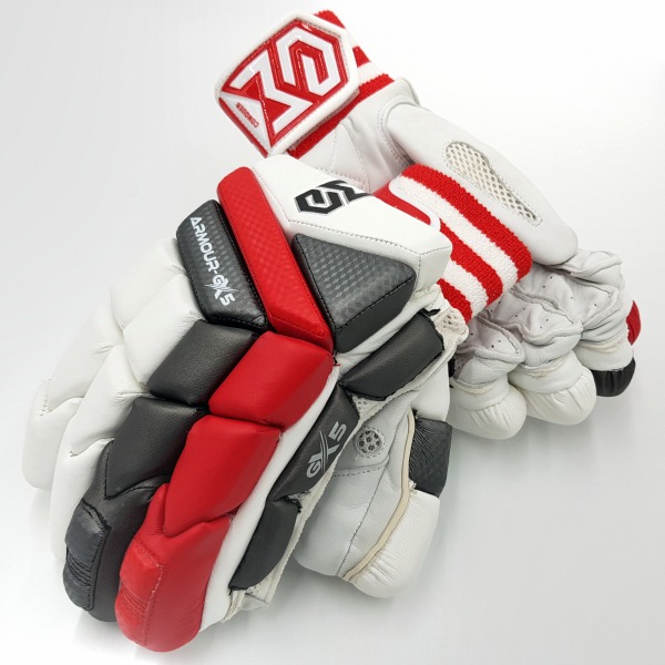 Armour-GX5 (3.0) Batting Gloves (White-Red-Grey)