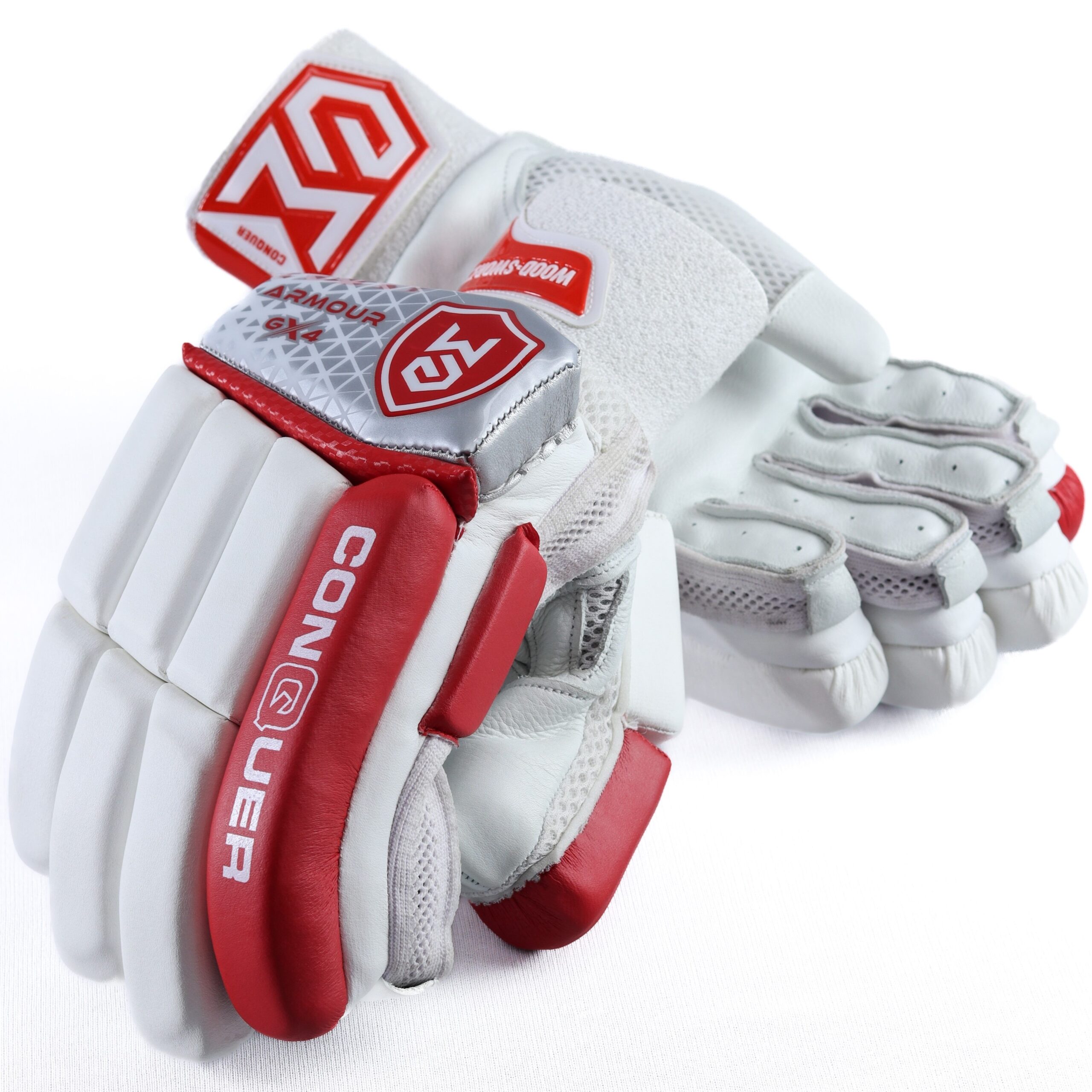 Armour-GX4 (4.0) Batting Gloves (Silver-White-Red) - Image 2